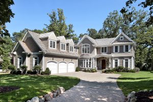 Luxury new construction home with three car garage and vinyl windows